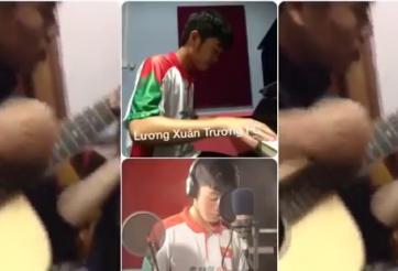 VIDEO: Xuân Trường trổ tài ca hát với ca khúc Cơn mưa ngang qua